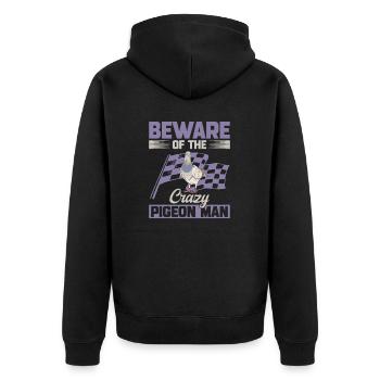 Taubensport Taubenzüchter Brieftaube - Unisex Premium Bio Zip Hoodie - Schwarz - Hinten - Nico (187cm)
