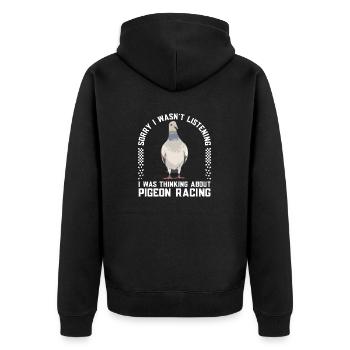 Taubensport Taubenzüchter Brieftaube - Unisex Premium Bio Zip Hoodie - Schwarz - Hinten - Nico (187cm)