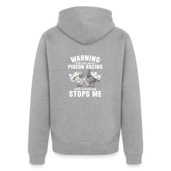 Taubensport Taubenzüchter Brieftaube - Unisex Premium Bio Zip Hoodie - Grau meliert - Hinten - Nico (187cm)