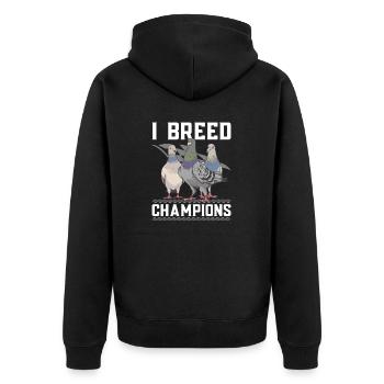 Taubensport Taubenzüchter Brieftaube - Unisex Premium Bio Zip Hoodie - Schwarz - Hinten - Nico (187cm)