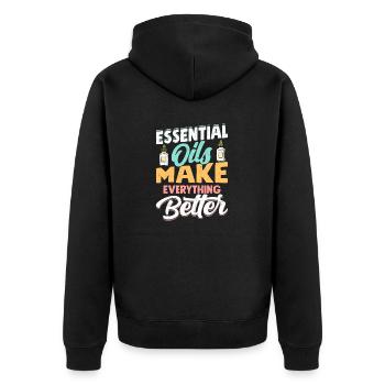 Essential Oils Make Everything Better Healing Natu - Unisex Premium Organic Zip Hoodie - black - Back - Nico (187cm)