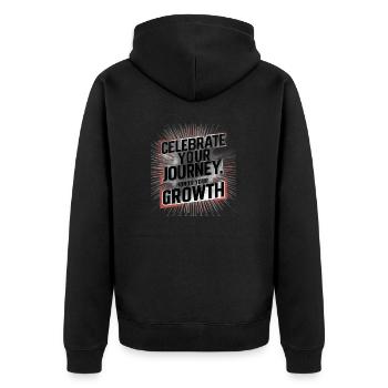 Célébrez la croissance de Journey Honor | Art numérique - Veste à capuche bio Premium Unisexe - noir - Dos - Nico (187cm)