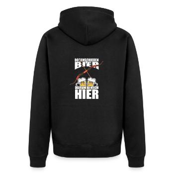 Funny Saying Archery Beer - Unisex Premium Organic Zip Hoodie - black - Back - Nico (187cm)