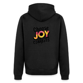 Choisissez la joie comme impression artistique de votre boussole - Veste à capuche bio Premium Unisexe - noir - Dos - Nico (187cm)