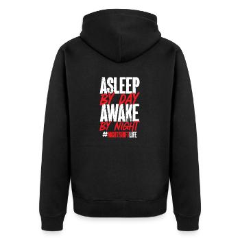 Night Shift Nurse - Unisex Premium Organic Zip Hoodie - black - Back - Nico (187cm)