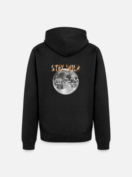 Stay wild Moonchild - Unisex Premium Organic Zip Hoodie - black