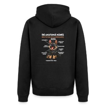 German Shepherd Dog Dog Owner T Walking Dogs - Unisex Premium Organic Zip Hoodie - black - Back - Nico (187cm)