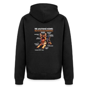 Berger allemand chien propriétaire T anatomie promenade - Veste à capuche bio Premium Unisexe - noir - Dos - Nico (187cm)