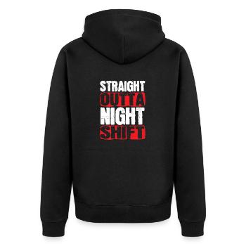 Night Shift Nurse - Unisex Premium Organic Zip Hoodie - black - Back - Nico (187cm)