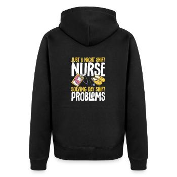 Infirmière de nuit - Veste à capuche bio Premium Unisexe - noir - Dos - Nico (187cm)