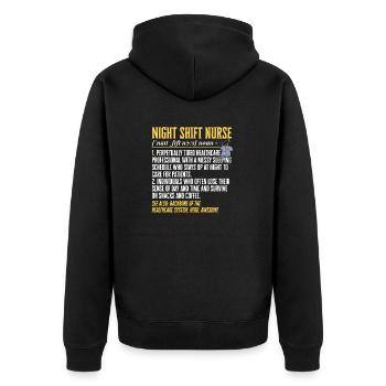 Infirmière de nuit - Veste à capuche bio Premium Unisexe - noir - Dos - Nico (187cm)