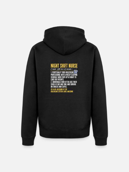 Night Shift Nurse - Unisex Premium Organic Zip Hoodie - black