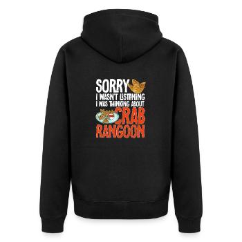 Krabben Rangoon Crab Rangoon - Unisex Premium Organic Zip Hoodie - black - Back - Nico (187cm)