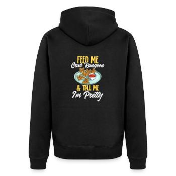 Krabben Rangoon Crab Rangoon - Unisex Premium Organic Zip Hoodie - black - Back - Nico (187cm)