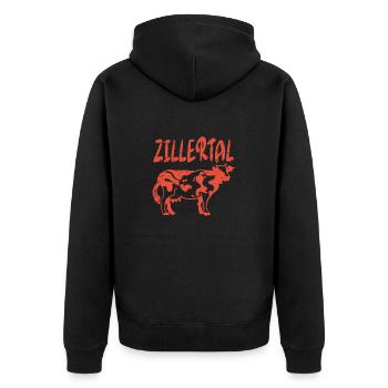 Zillertal - Unisex Premium Bio Zip Hoodie - Schwarz - Hinten - Nico (187cm)