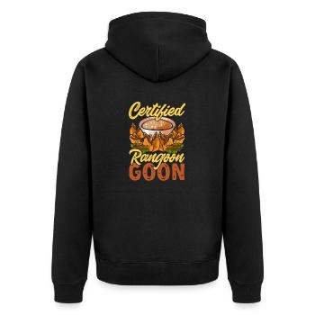 Krabben Rangoon Crab Rangoon - Unisex Premium Organic Zip Hoodie - black - Back - Nico (187cm)