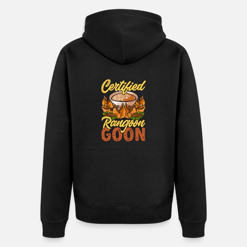 Krabben Rangoon Crab Rangoon - Unisex Premium Bio Zip Hoodie - Schwarz