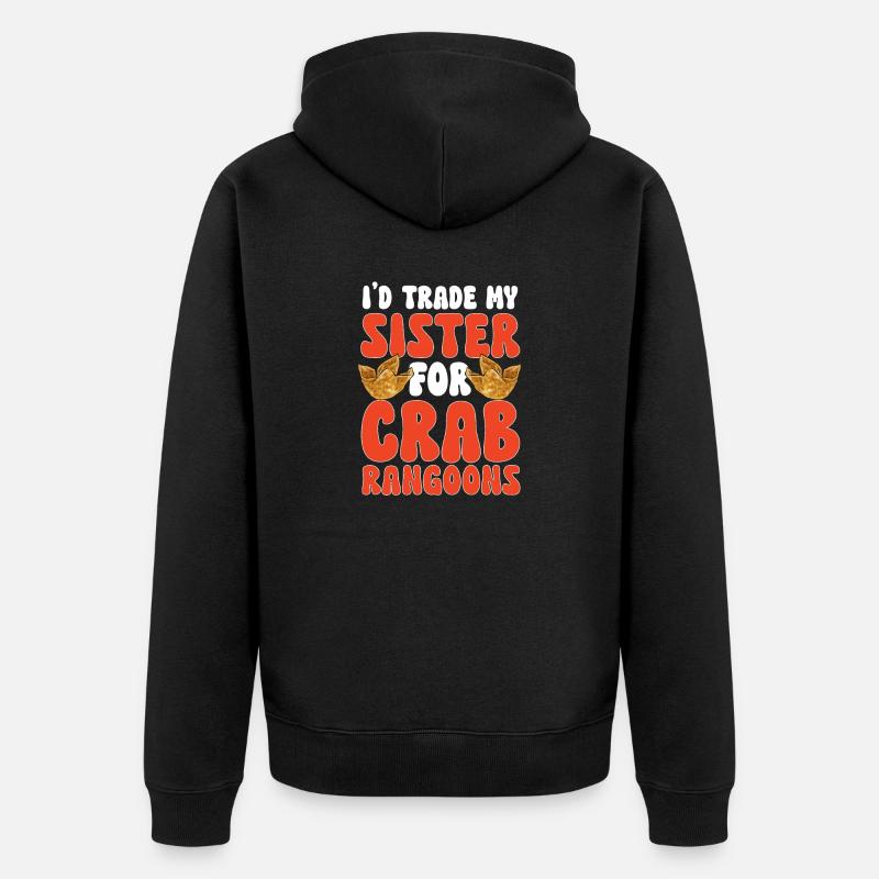 Krabben Rangoon Crab Rangoon - Unisex Premium Bio Zip Hoodie - Schwarz