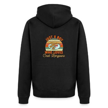 Krabben Rangoon Crab Rangoon - Unisex Premium Organic Zip Hoodie - black - Back - Nico (187cm)