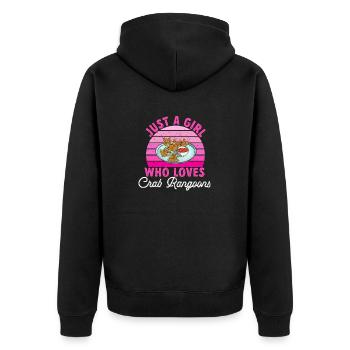 Krabben Rangoon Crab Rangoon - Unisex Premium Organic Zip Hoodie - black - Back - Nico (187cm)