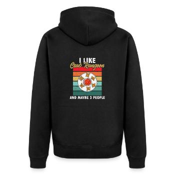 Krabben Rangoon Crab Rangoon - Unisex Premium Organic Zip Hoodie - black - Back - Nico (187cm)
