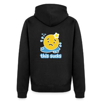Das ist Scheisse - Unisex Premium Bio Zip Hoodie - Schwarz - Hinten - Nico (187cm)