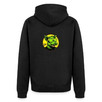 Le cochon le plus cool, yo - Veste à capuche bio Premium Unisexe - noir - Dos - Nico (187cm)