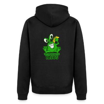 Take Me To Your Tacos T-Shirt Drôle Vert Espace - Veste à capuche bio Premium Unisexe - noir - Dos - Nico (187cm)