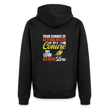 Molina Parakeet Parrot Bird Parakeet - Unisex Premium Organic Zip Hoodie - black - Back - Nico (187cm)