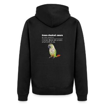 Molina Parakeet Parrot Bird Parakeet - Unisex Premium Organic Zip Hoodie - black - Back - Nico (187cm)