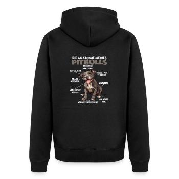 Funny Pitbull T pour les propriétaires de chiens promenades de chiens - Veste à capuche bio Premium Unisexe - noir - Dos - Nico (187cm)