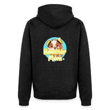 Hamter mutter - Unisex Premium Bio Zip Hoodie - Schwarz - Hinten - Nico (187cm)