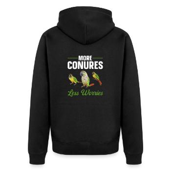 Molina Parakeet Parrot Bird Parakeet - Unisex Premium Organic Zip Hoodie - black - Back - Nico (187cm)