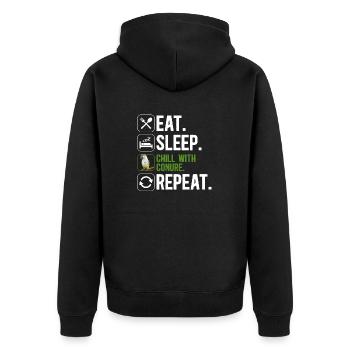 Molina Parakeet Parrot Bird Parakeet - Unisex Premium Organic Zip Hoodie - black - Back - Nico (187cm)