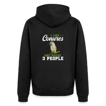 Molina Parakeet Parrot Bird Parakeet - Unisex Premium Organic Zip Hoodie - black - Back - Nico (187cm)