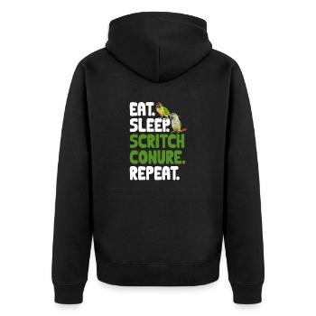 Molina Parakeet Parrot Bird Parakeet - Unisex Premium Organic Zip Hoodie - black - Back - Nico (187cm)