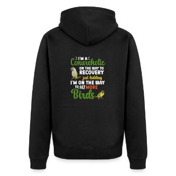 Molina Parakeet Parrot Bird Parakeet - Unisex Premium Organic Zip Hoodie - black - Back - Nico (187cm)