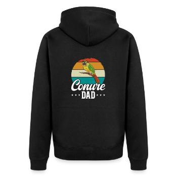Molina Parakeet Parrot Bird Parakeet - Unisex Premium Organic Zip Hoodie - black - Back - Nico (187cm)