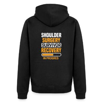 Schulterchirurgie Überlebende nach der Operation Genesung - Unisex Premium Bio Zip Hoodie - Schwarz - Hinten - Nico (187cm)