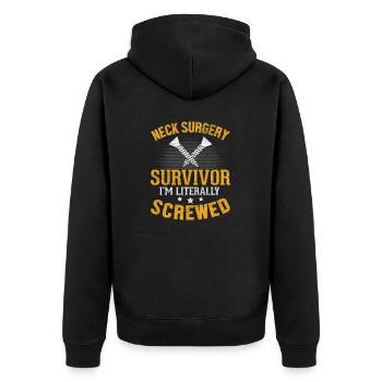 Survivant de la chirurgie cervicale ACDF Fusion vertébrale cervicale - Veste à capuche bio Premium Unisexe - noir - Dos - Nico (187cm)