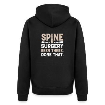 Spine Surgery Funny Scoliosis Back Surgery Lumbar - Unisex Premium Organic Zip Hoodie - black - Back - Nico (187cm)