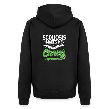 Drôle de scoliose Ruban vert Spin Fusion Spine - Veste à capuche bio Premium Unisexe - noir - Dos - Nico (187cm)
