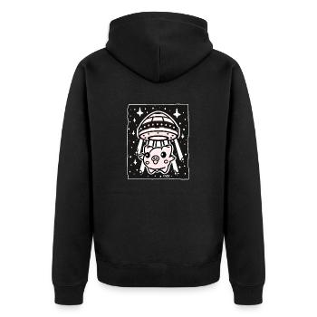 Enlèvement extraterrestre d’un cochon mignon - Veste à capuche bio Premium Unisexe - noir - Dos - Nico (187cm)