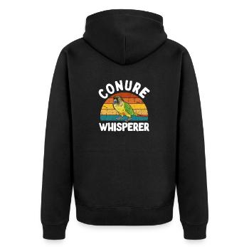 Molina Parakeet Parrot Bird Parakeet - Unisex Premium Organic Zip Hoodie - black - Back - Nico (187cm)