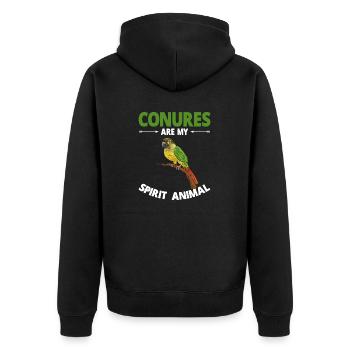 Molina Parakeet Parrot Bird Parakeet - Unisex Premium Organic Zip Hoodie - black - Back - Nico (187cm)