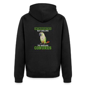 Molinasittich Papagei Vogel Sittich - Unisex Premium Bio Zip Hoodie - Schwarz - Hinten - Nico (187cm)