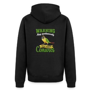 Molina Parakeet Parrot Bird Parakeet - Unisex Premium Organic Zip Hoodie - black - Back - Nico (187cm)