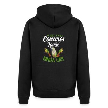 Molina Parakeet Parrot Bird Parakeet - Unisex Premium Organic Zip Hoodie - black - Back - Nico (187cm)