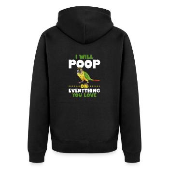 Molina Parakeet Parrot Bird Parakeet - Unisex Premium Organic Zip Hoodie - black - Back - Nico (187cm)