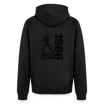 Limited Edition 1966 Limited Edition Cricket - Unisex Premium Bio Zip Hoodie - Schwarz - Hinten - Nico (187cm)